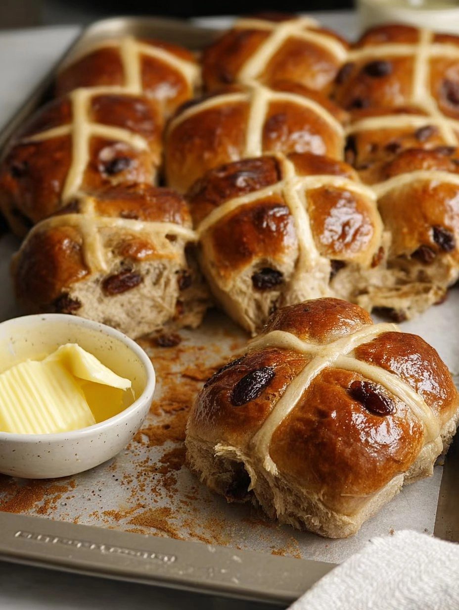 Cinnamon Raisin Hot Cross Buns (Make-Ahead Easter Rolls)