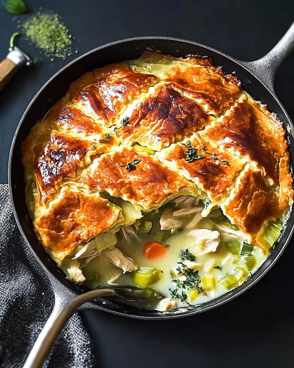 Cozy Chicken Pot Pie with Leeks & Thyme (Skillet Version)