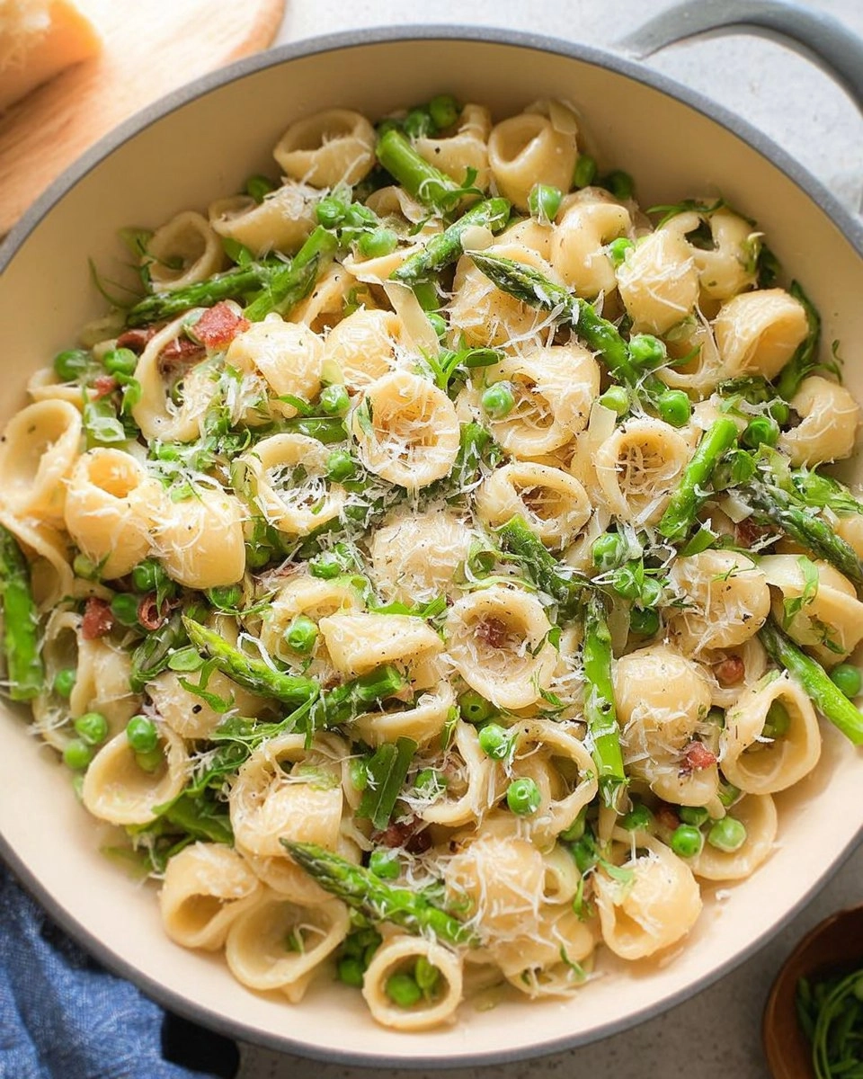 Creamy Lemon Asparagus Pasta with Peas & Parmesan