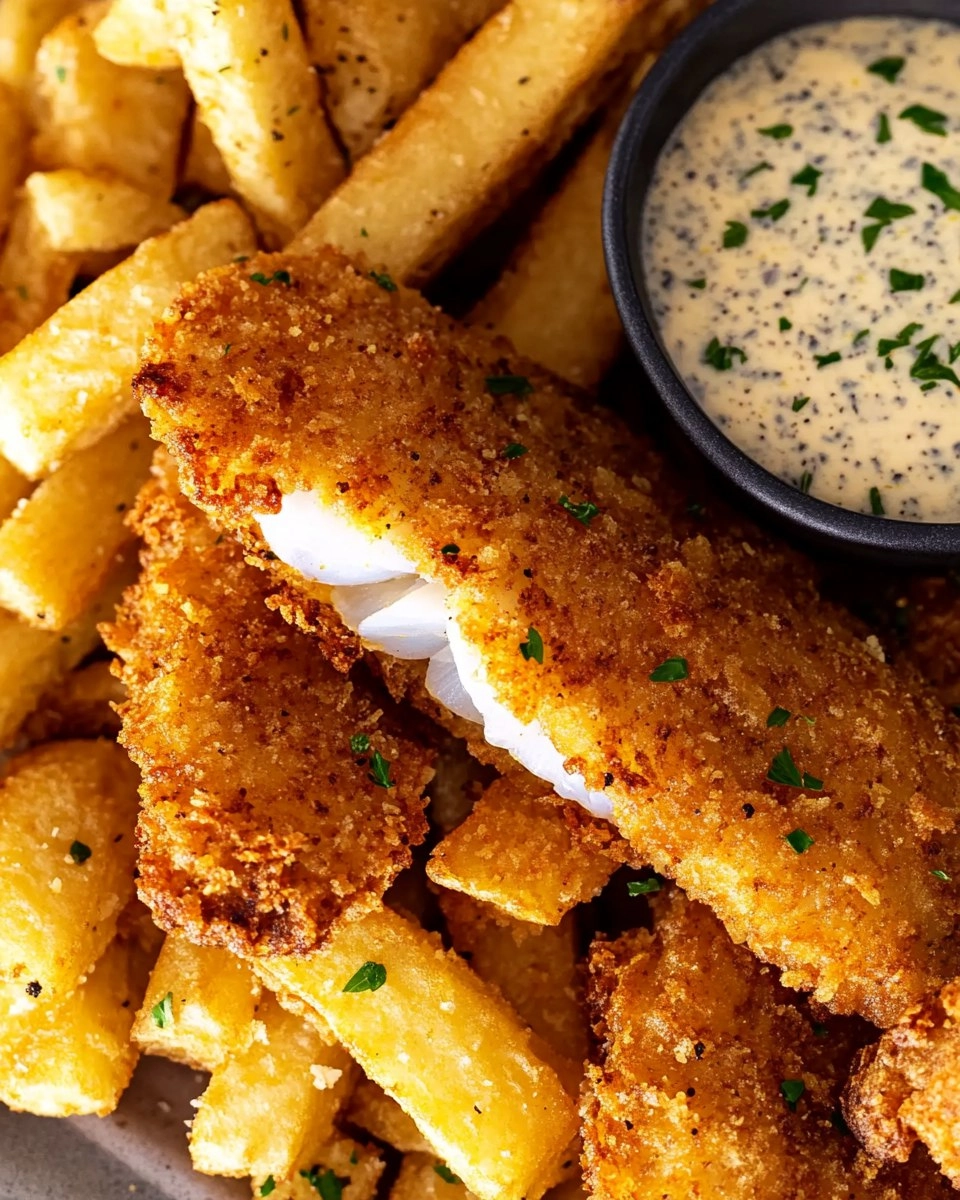 Crispy Baked Fish & Chips with Tartar Sauce