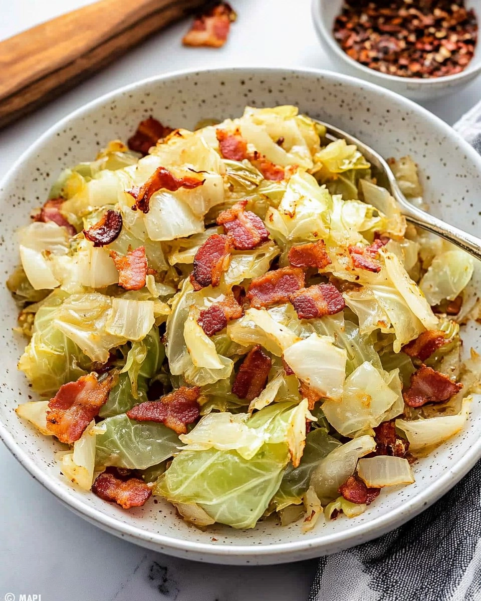 Crispy Pan-Fried Cabbage with Bacon & Onions
