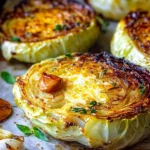 Crispy-Roasted-Parmesan-Cabbage-Steaks-with-Garlic-Herb-Butter-Recipe
