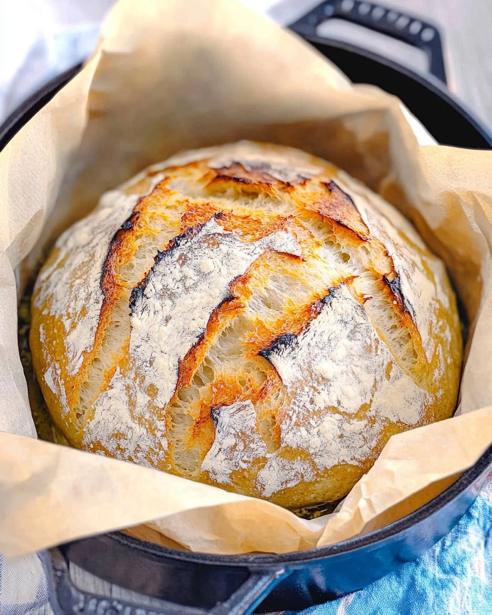 Dutch Oven No-Knead Crusty Bread (Perfect with Any Stew)