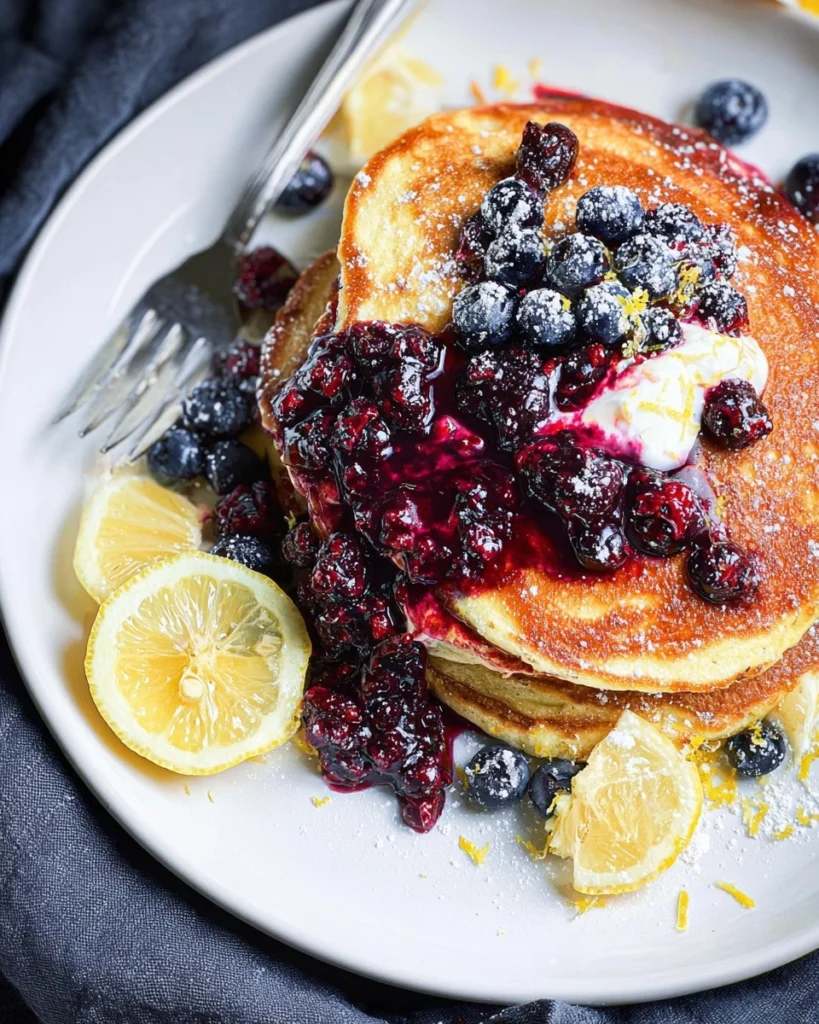 Lemon-Ricotta-Pancakes-with-Warm-Berry-Compote-Recipe