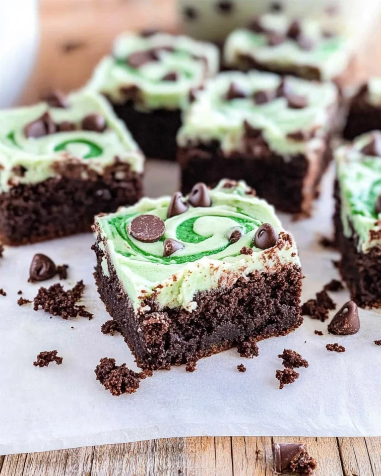 Mint Chocolate Chip Brownies with Green Swirl Frosting 62 Mint-Chocolate-Chip-Brownies-with-Green-Swirl-Frosting-Recipe