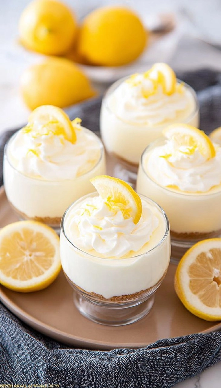No-Bake Lemon Cheesecake Cups with Vanilla Cookie Crust