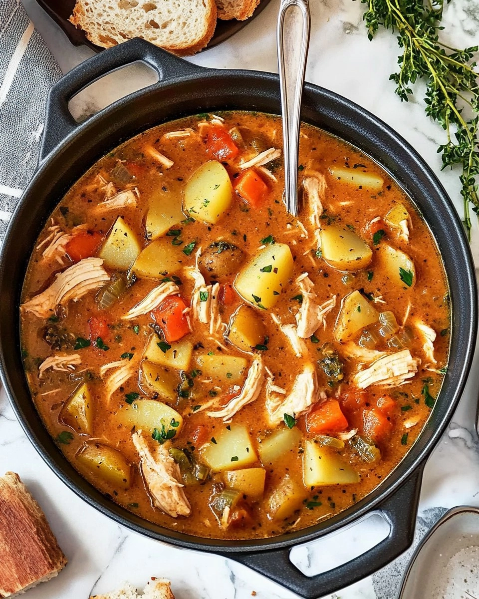One-Pot Creamy Chicken & Potato Stew (Stovetop or Slow Cooker)
