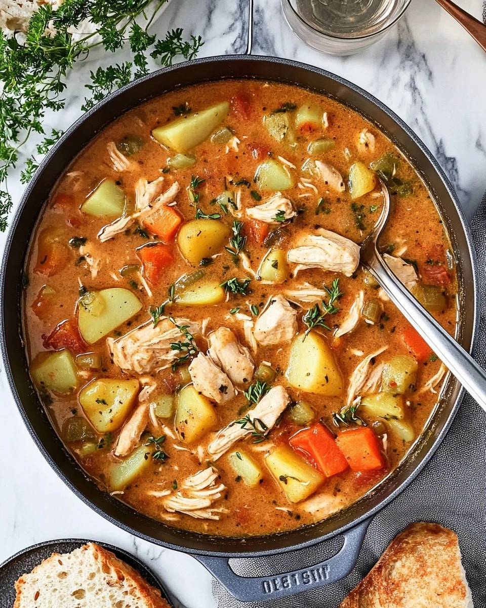 One-Pot Creamy Chicken & Potato Stew (Stovetop or Slow Cooker)