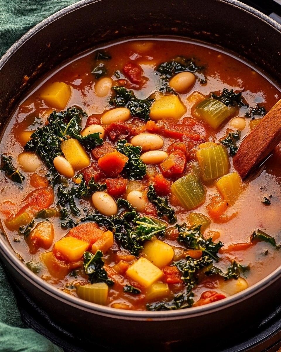 One-Pot Creamy Tuscan White Bean & Kale Soup