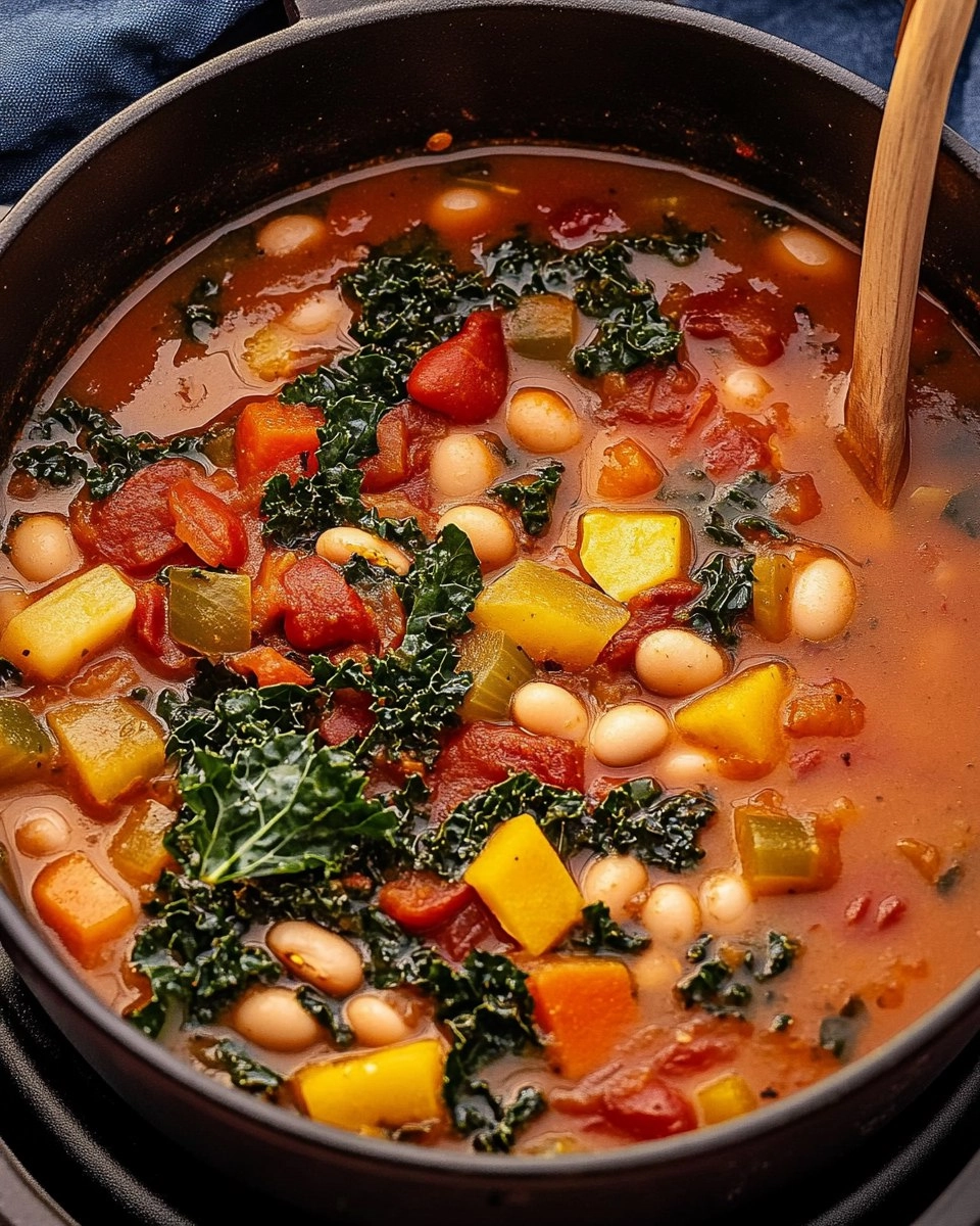 One-Pot Creamy Tuscan White Bean & Kale Soup