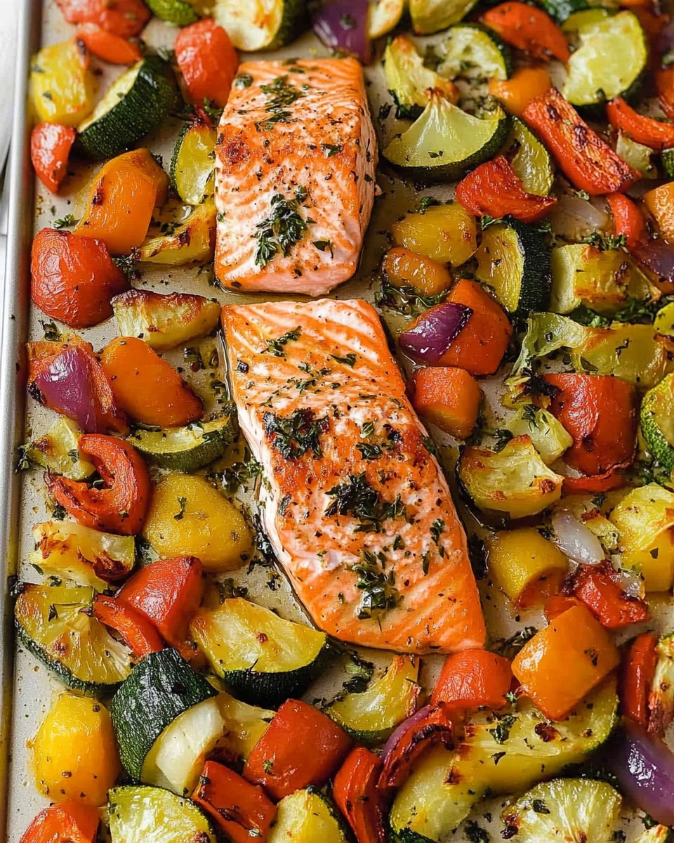 Sheet Pan Salmon | Baked Salmon with Roasted Vegetables