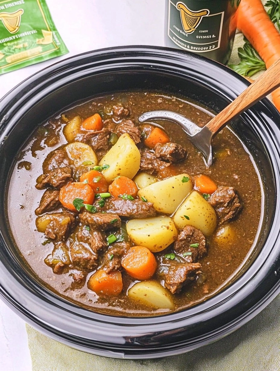 Slow Cooker Guinness Beef Stew with Potatoes & Carrots