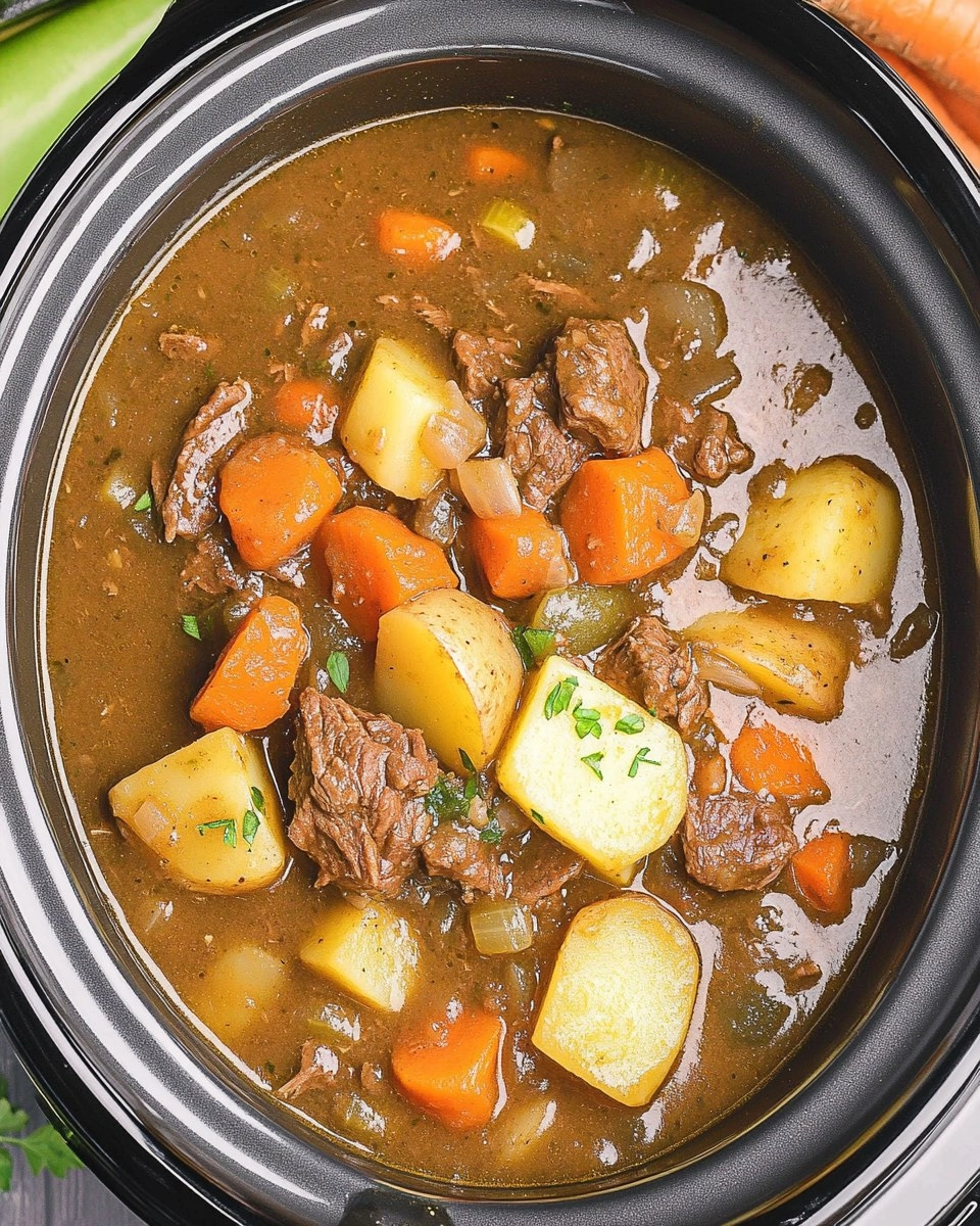 Slow Cooker Guinness Beef Stew with Potatoes & Carrots