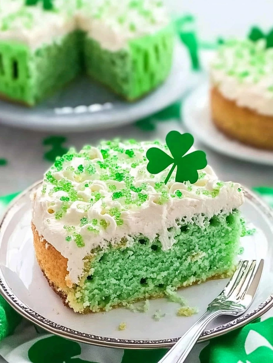 St. Patricks Day Lime Poke Cake